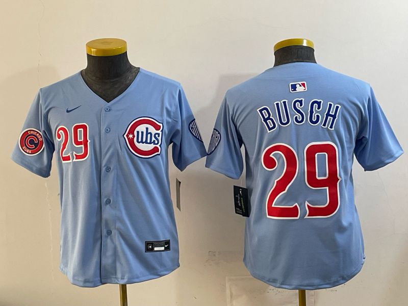 Youth 2026 Chicago Cubs #29 Busch Light Blue Game Nike MLB Jersey style 004